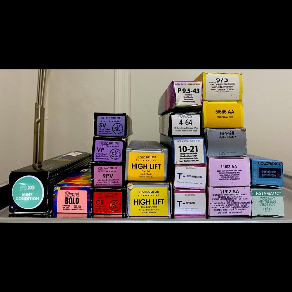 PERMANENT COLORS , DEMI COLORS AND TONERS